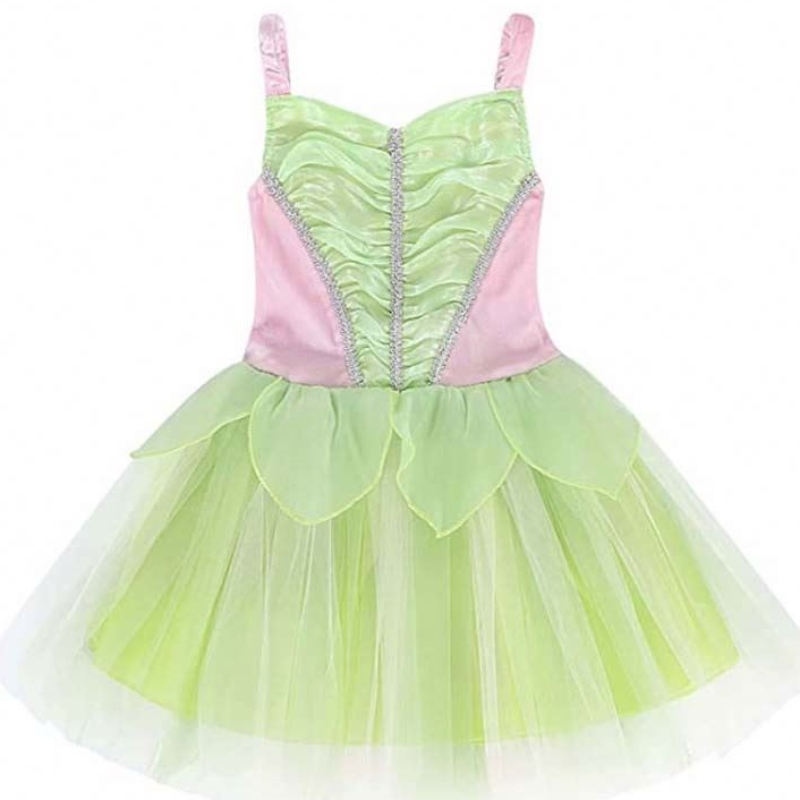 Halloween Cosplay Mabon Girls Party Grecation Green Flower Fairy Tinker Bell Outfit с бабочками крыльями HCTB-005