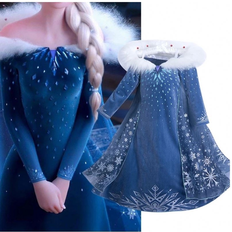 Baige Cosplay Party Dress Up Princess Elsa Anna Fashion Dress Costum