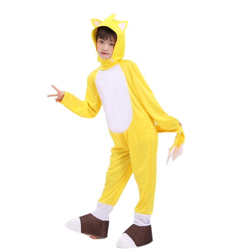 2022 Supersonic Kid Super Black Sonic Yellow Shadow Charter Costume для Хэллоуина