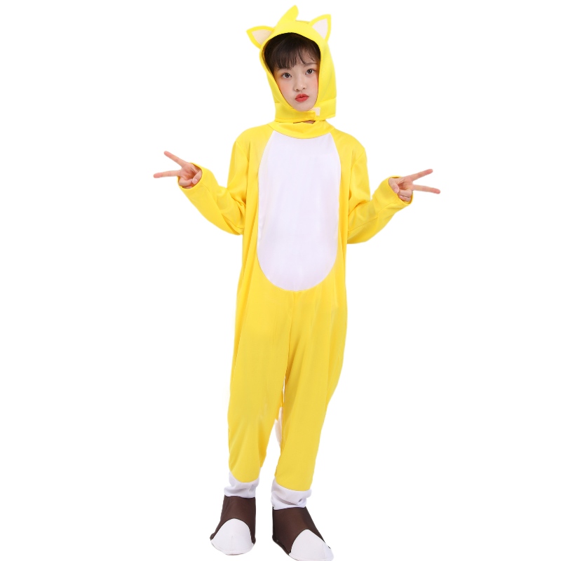 2022 Supersonic Kid Super Black Sonic Yellow Shadow Charter Costume для Хэллоуина