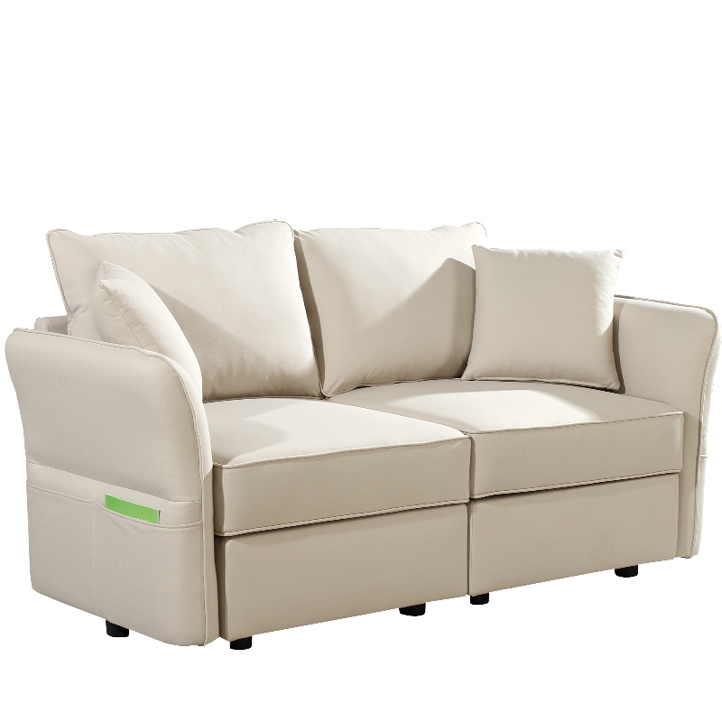 Fauxe Leather Sectional Loveseat Diving Room Dofa Set с сумкой для хранения