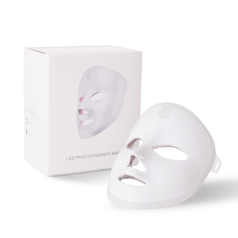 7 Цветов Светлостная лицевая поверхность светодиодная маска Маска Легкая терапия для домашнего использования, светодиодная терапия терапии для ухода за лицом лица - синий красный свет для маски фотонной маски для прыщей - Корея PDT.