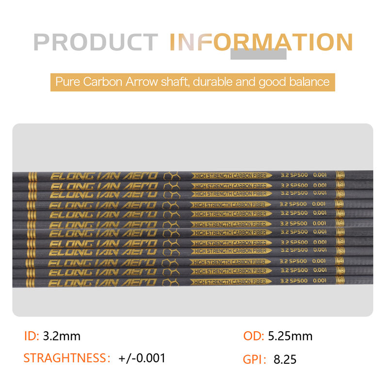 Elongarrow 32 дюймы 3,2 мм высокого модуля с валом стрелка из углеродного волокна для лучников