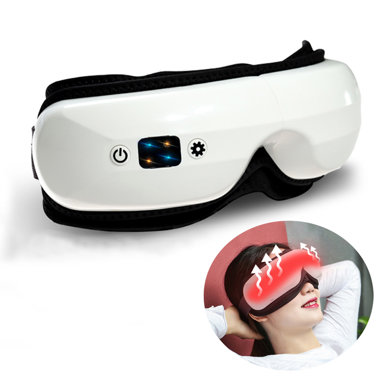 Массажер Smart Eye с теплом, массажер для глаз для мигрени 6 режимов с Bluetooth Music Music Compression Compression Message Messaged Eye Massager складывается для мигрени. Головные боли темные круги