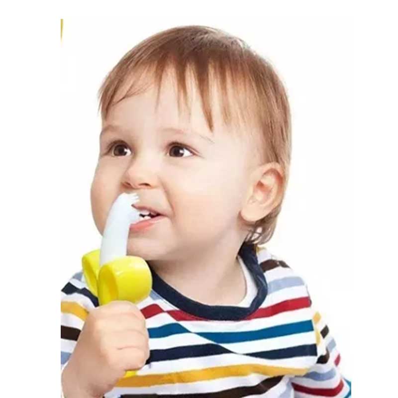 Банановый детский режим силиконовой зубная щетка детская зубная щетка Тренировка зубная щетка и игрушка -блюда