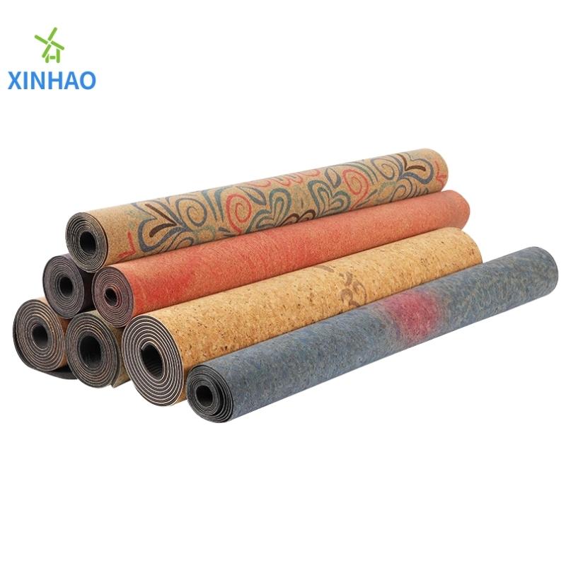 Amazon Best Spelling Cork PU Rubber Yoga Mat Wholesale, 4 мм/5 мм PU Rubber Rubber Cork без скольжения коврик для йоги, поддержка пользовательского логотипа или печати