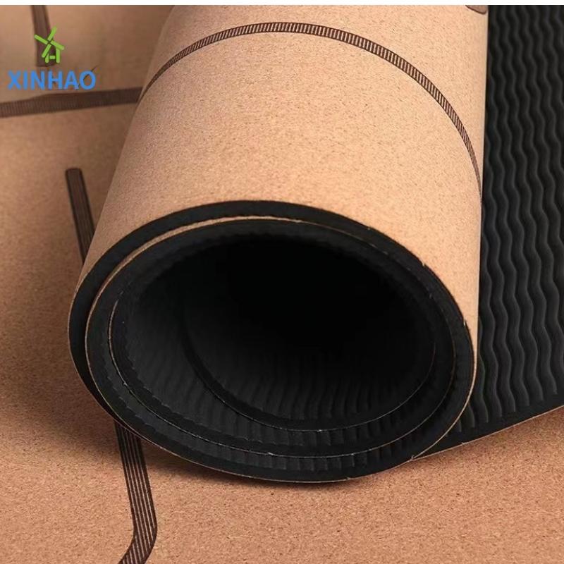 Amazon Best Spelling Cork PU Rubber Yoga Mat Wholesale, 4 мм/5 мм PU Rubber Rubber Cork без скольжения коврик для йоги, поддержка пользовательского логотипа или печати