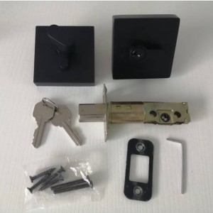 3602 квадратный единственный цилиндр Deadbolt с одной стороны клавиша Black Modern Deadbolt Door Lock для внутренних и наружных дверей