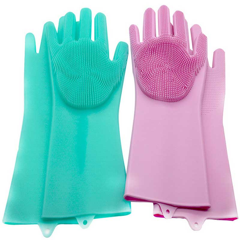 Кухонные чистящие перчатки для бытовых перчаток резиновые шайбы перчатки для мытья посуды Силиконовая перчатка для мытья посуды,
