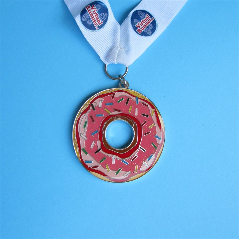 Пользовательская металлическая золотая медаль красочная печать виртуальная спортивная медаль