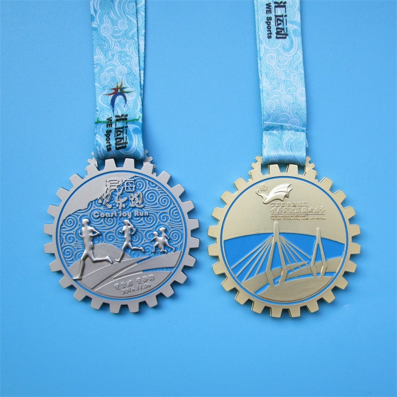 Gear Design Race Award 3D Металлическая вешалка Золотые медали пользовательские спортивные медаль