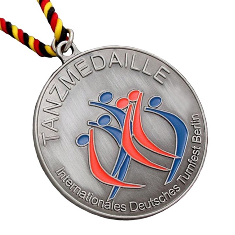 Античная серебряная медаль Новые марафонские медали спортивные медали и ленты
