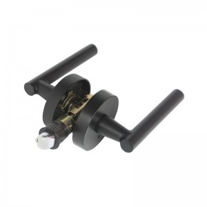 R7506 Рычаг черного двери с современным современным тонким круглым дизайном для домашней спальни или уединения ванной комнаты, бло...