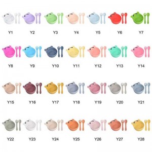 Детская кормление набор силиконовой чаши ложки вилки для малышей Дети милые животные кремниевые чаши набор медвежьей пищи для д...