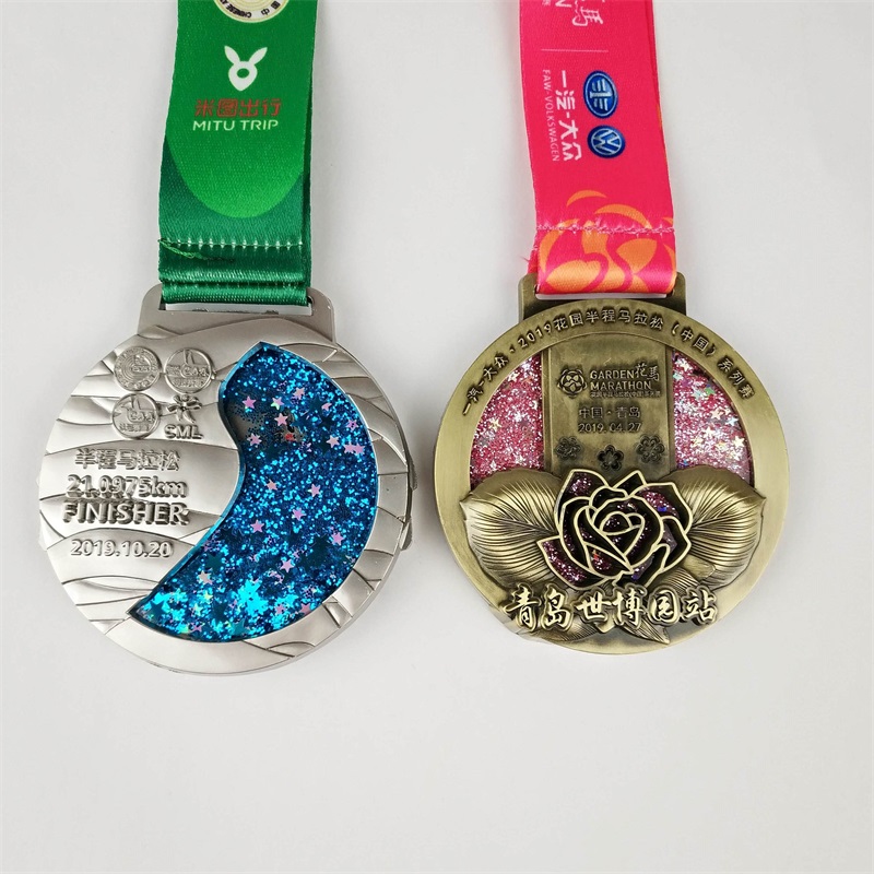 Пользовательские марафонские медали цинк сплав сплав с сплав