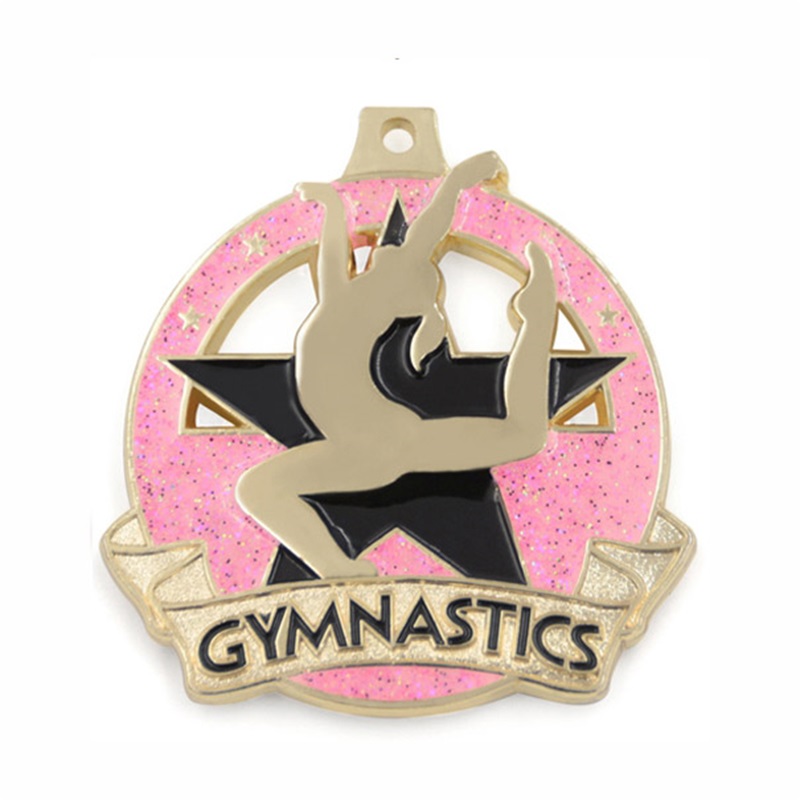 GAG 18K Золотая Квадратная Прямоугольная медальон подвесной ритмичная гимнастика Медаль