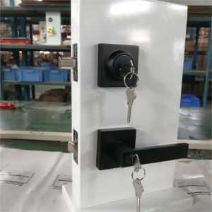 Квадратный рычаг входа с одноцилиндровым набором Deadbolt, с помощью клавиш комбо дверь, тяжелый замок входной двери, матовый черный ...