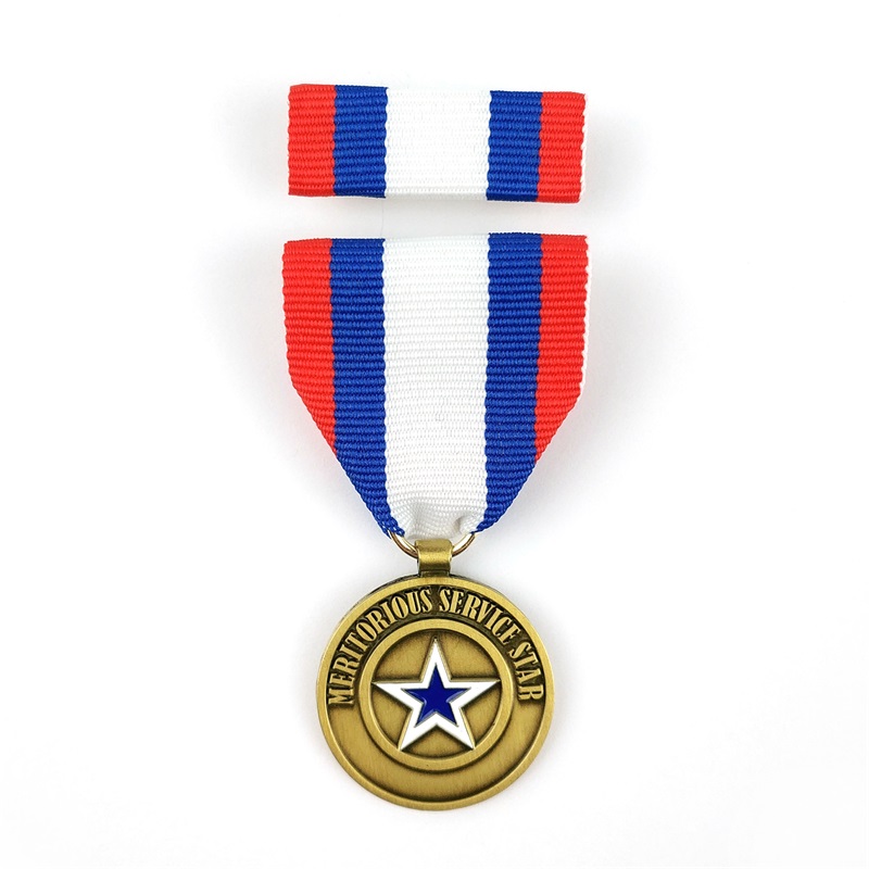 Пользовательская 3D золота с антикварной бронзовой кампанией медаль почетной медали с короткой лентой