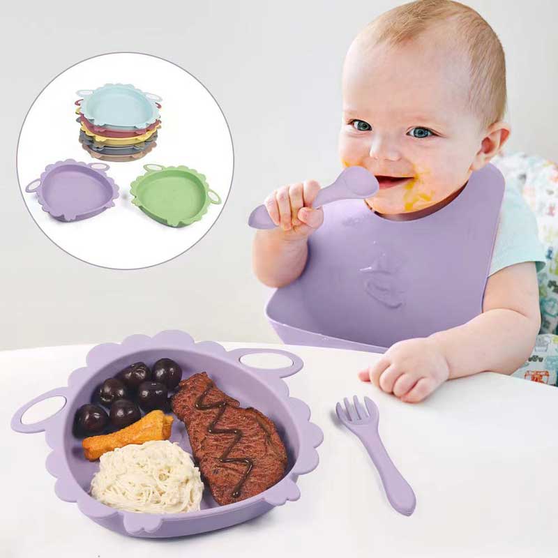 Детская посуда овчарная пищевая еда силиконовая мягкая детская кормление миска без BPA Ужин Силиконовые кормления для малышей для тарелок для малышей