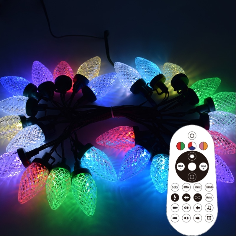 Smart C9 Strawberry Christmas Light Set Outdoor Водонепроницаемый светодиодный волшебный цвет рождественская легкая струна