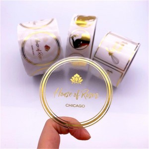 Круглая бронзирующая наклейка на этикетке, бронзирование прозрачной этикетки, настраиваемое наклейка с бронзацией