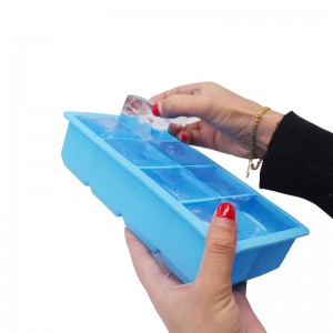 Легкий выпуск силиконовый и гибкий 8 больших лоток кубика льда, сертифицированные сырья, без BPA, медленное таяние кубики льда для ...