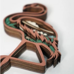 3D Flamingo деревянное украшение артефакта