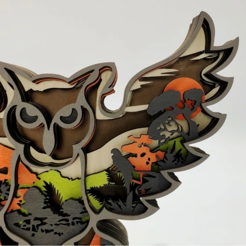 Деревянные украшения 3D Animal Owl
