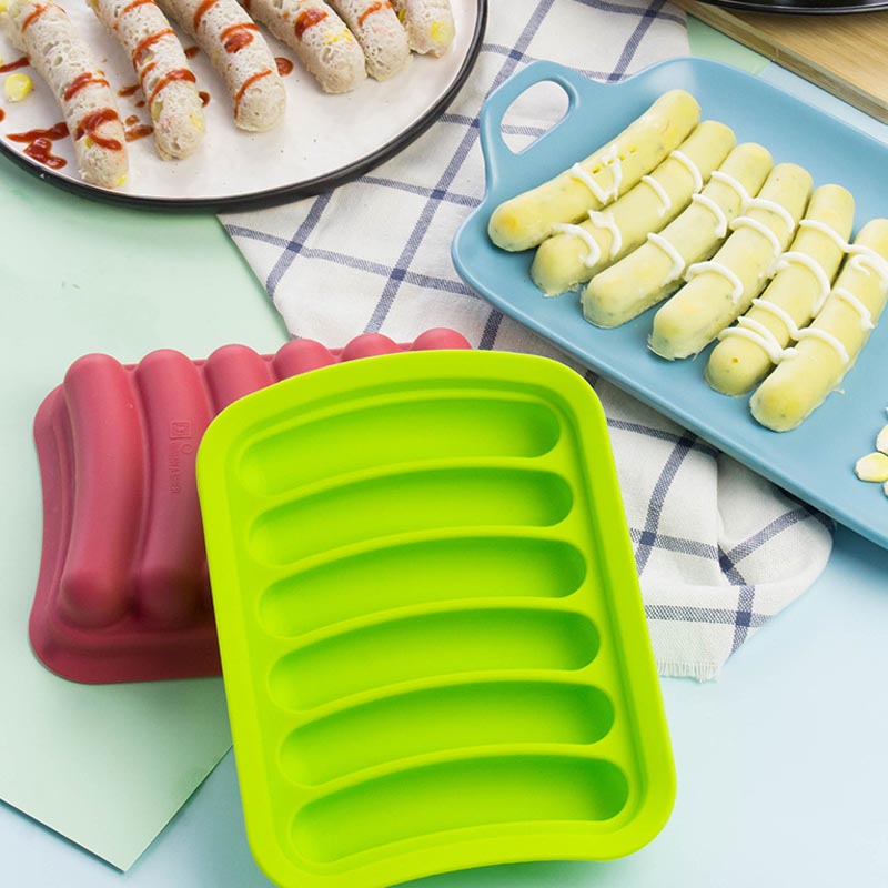 Непримененные силиконовые колбасные формы для домашних хот-догов, DIY Hot Dogs, БЕСПЛАТНО BPA, печи и микроволновых безопасных форм для хот-догов