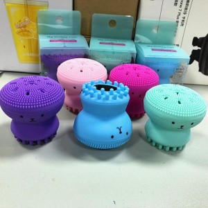 Очищающая кисточка силиконовая ручная щетка и массажер, очищающая кисть в форме осьминога для глубокого очищающего массажа кожи...