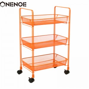Onenoe Design Modern Metal Mesh 3-уровневая организатор хранения многоцелевой коммунальный холм Cloting Chitle Heavy Duty сильная тележка для хранения те...