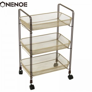 Onenoe Design Modern Metal Mesh 3-уровневая организатор хранения многоцелевой коммунальный холм Cloting Chitle Heavy Duty сильная тележка для хранения те...