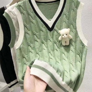 Вязаный жилет Женский весенний и осенний свитер