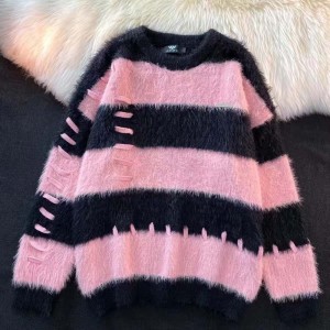 Осенняя и зимняя корейская версия Loose Color Bump Sabled Sable свитер