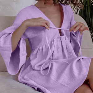 Хлопчатобумажная пижама пижама повседневная свободная подгонка дома пижамы