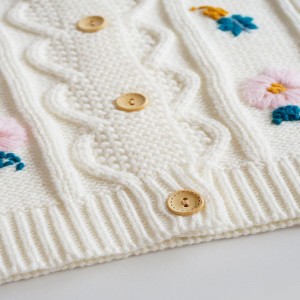 Вязаная детская ручная вышивка с длинными рукавами