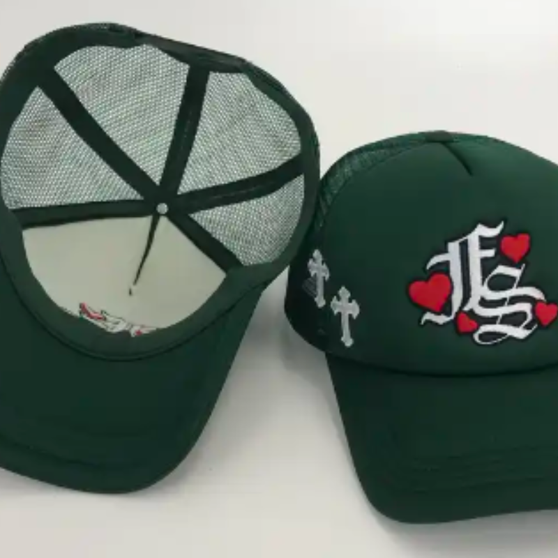 Популярные личности 3D вышивка логотип на заказ пены сетчатой ​​сетки, изогнутые коры полиэфирные пустые шляпы грузовика.