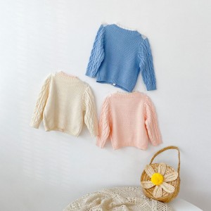 Детский детский свитер воротник вязаная кардиган