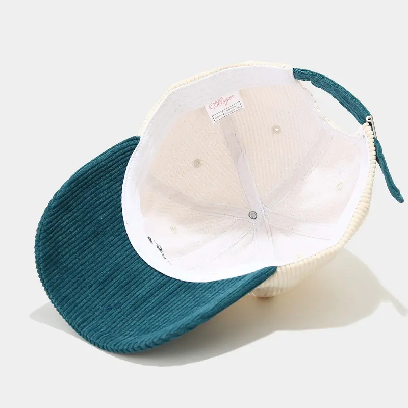 Оптовая индивидуальная дизайнерская вышивка логотип Corduroy Dad Hat Vintage 6 панель бейсбольная шляпа мода Случайные бейсбольные шляпы