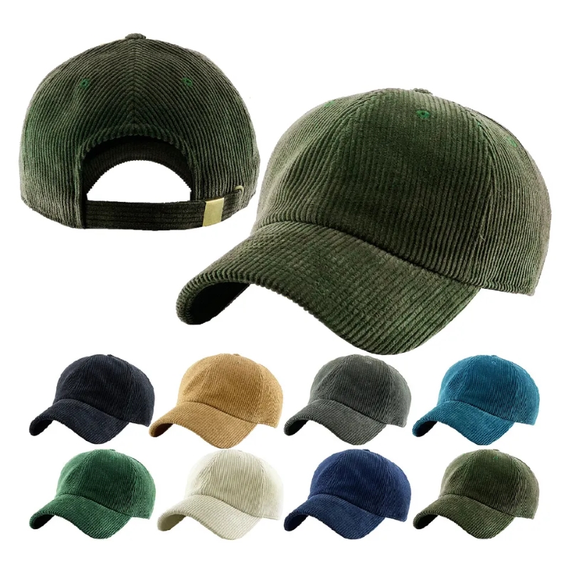Бейсболка для вельвета 6 панель пустая папа Cap Sport Winter Hat Custom Вышивка логотип