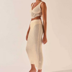 2023 Новая женщина ~ одежда вязание крючковые вязание вязание V-образного вырезок.