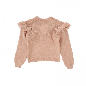 Новейшая зимняя круглая шея с вязаным хлопковым детским свитером в трикотажных детских девочках