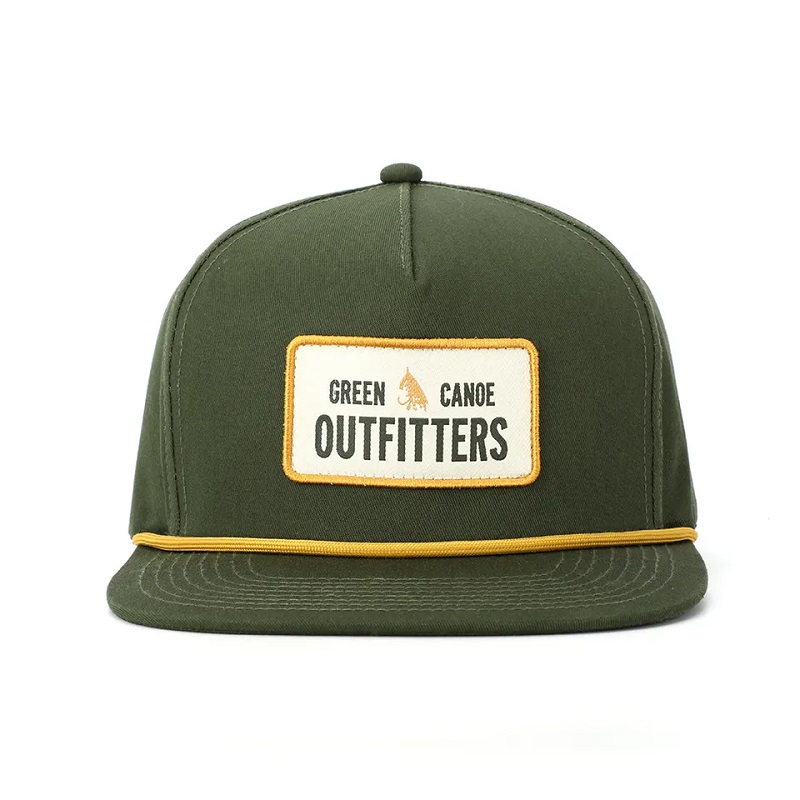 OEM Custom Высококачественный классический 5 -панель армия зеленый хлопковой вышивание сплетен логотип логотип веревочный шляпка шляпа Snapback Шляпа