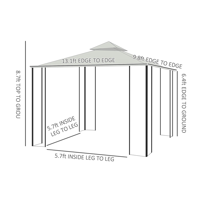 10 \\ 'x 13 \\' Outdoor Soft Top Gazebo Pergola с шторами, двухуровневая стальная рама беседка для внутреннего дворика, кремовый белый