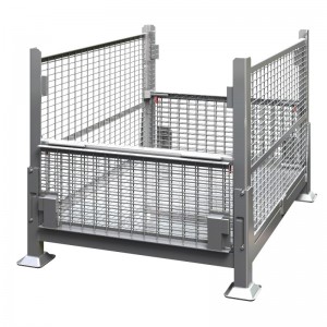 Металлическая проволочная сетчатая сетчатая контейнер с половиной дверей - складные
