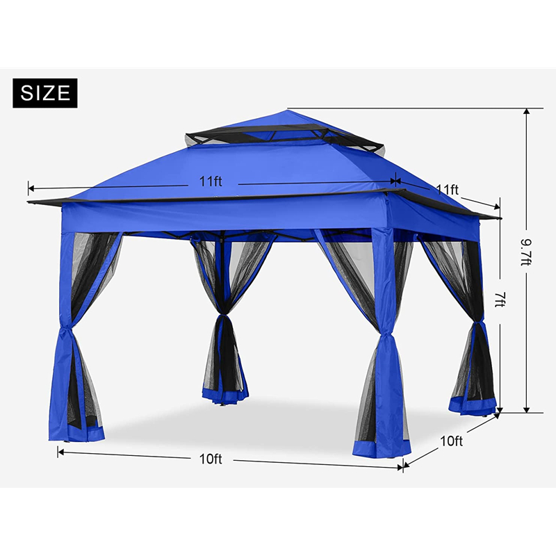 Садовые принадлежности Pergola Aluminum Outdoor Gazebo Outdoor Использование с комаройной сетью, синим