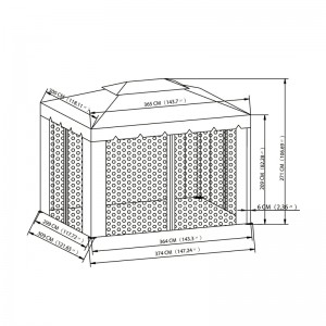 10 футов x 12 футов. Использование на открытом воздухе беседка с комаройной сетью, шоколад