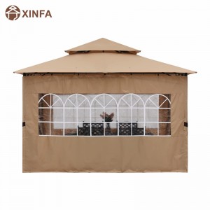 10\'x10 ’Outdoor Gazebo для внутреннего дворика с боковыми стенками церкви, коричневые
