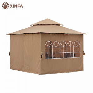 10\'x10 ’Outdoor Gazebo для внутреннего дворика с боковыми стенками церкви, коричневые
