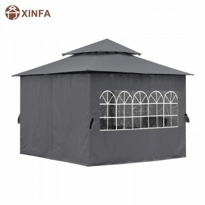 10\'x10 ’Outdoor Gazebo для внутреннего дворика с боковыми стенками церкви, серым